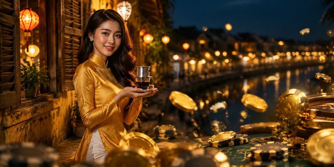 Người dùng Hội An trải nghiệm bàn casino cao cấp với không gian truyền thống áo dài