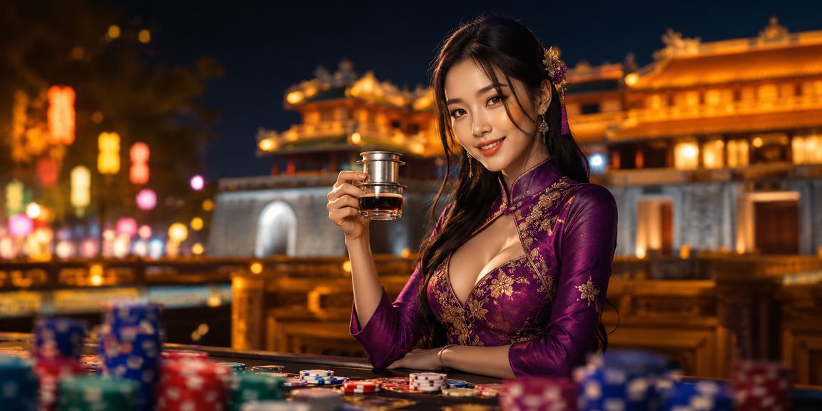 Người dùng tại Huế ngồi quán cà phê sử dụng điện thoại truy cập ứng dụng 418 để nạp tiền và nhận thưởng