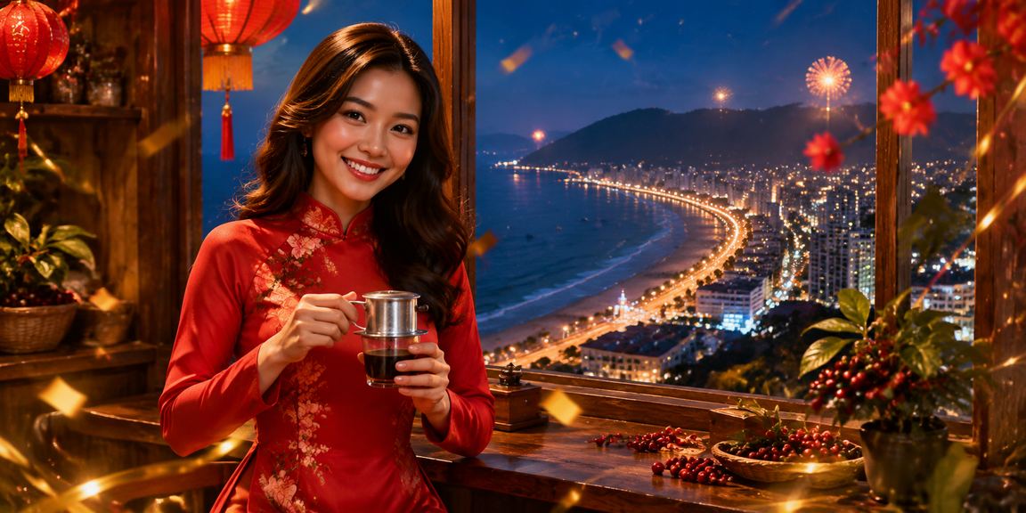 Người dùng Vũng Tàu theo dõi thông tin hoàn tiền rebate VIP trong quán cà phê ven biển